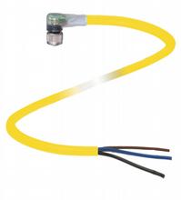 Pepperl&plus;Fuchs M8 Cordset; Female Right Angle; 3-Pin; 3-Wire; 5m PVC Cable; w/ LEDs